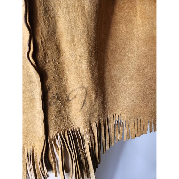 Leather FRINGES Perforates Floral Leather Vest Southwestern Western Unisex S M - Picture 5 of 10